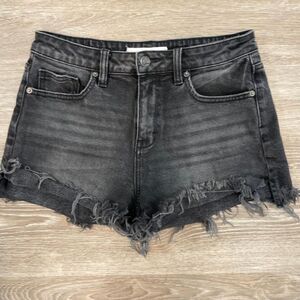 HIDDEN High Waist Moms Mini Denim Shorts in Black M